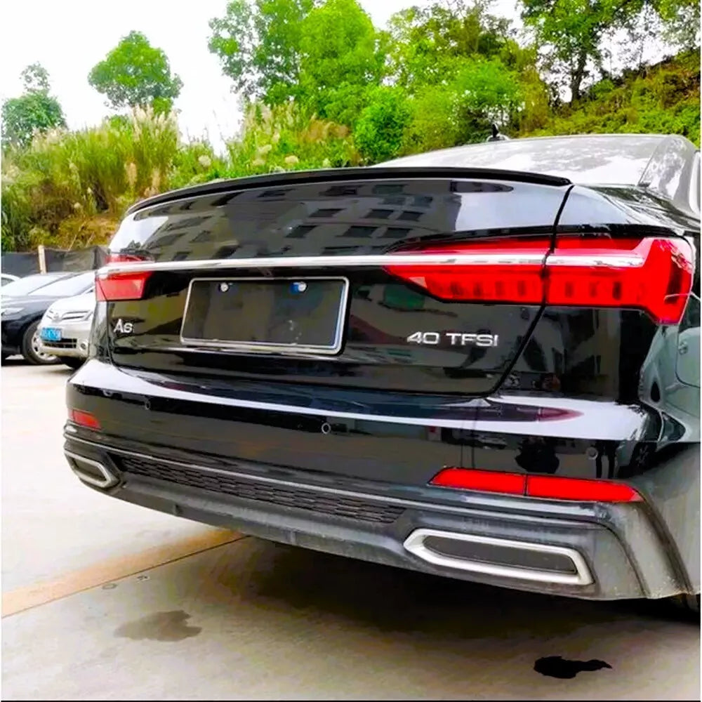Audi A6 S6 C8 Saloon Rear S4 Style Boot Spoiler 18-24 ABS Gloss Black
