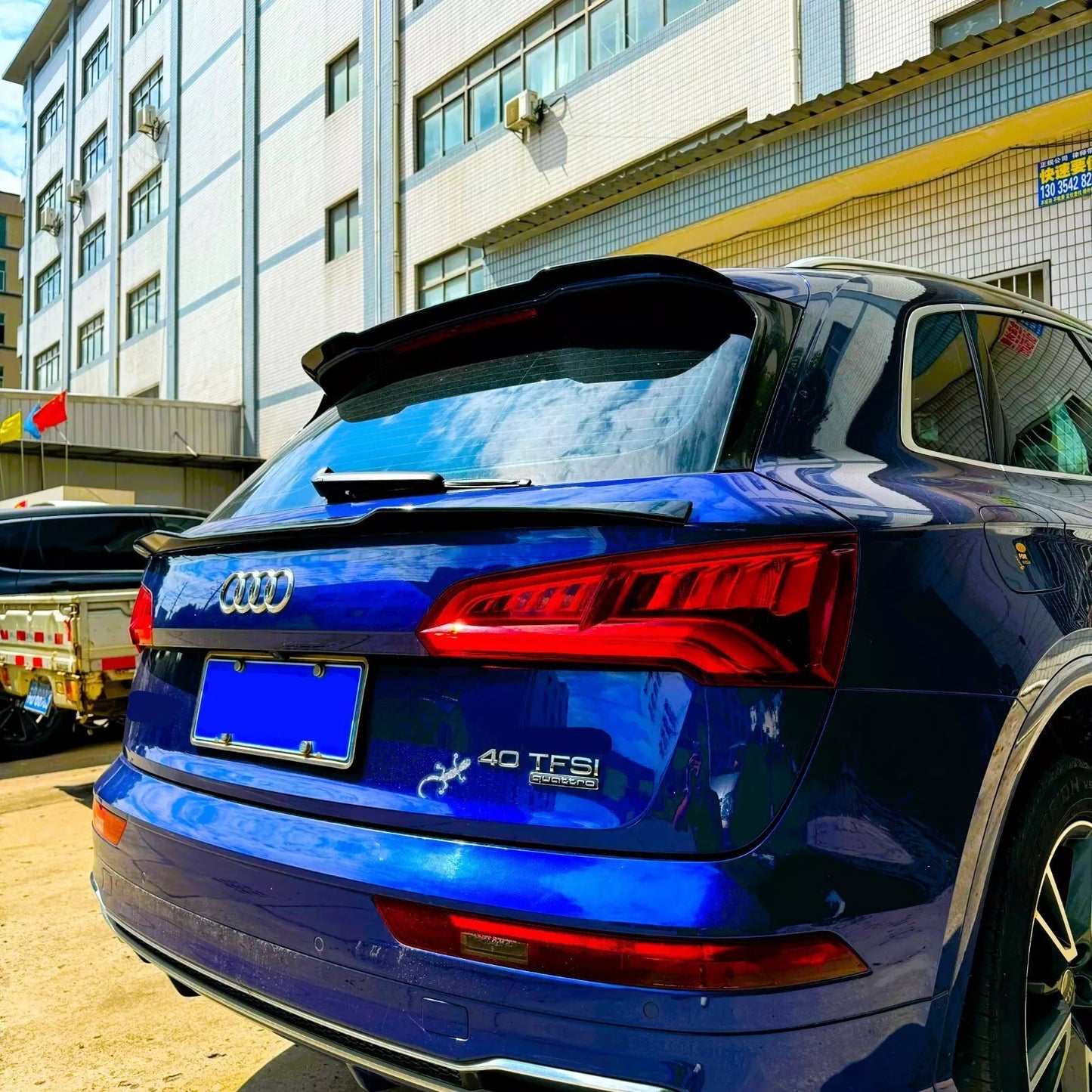 Audi Q5 SQ5 S Line Rear Mid Wing Spoiler 2017-2024 ABS Gloss Black