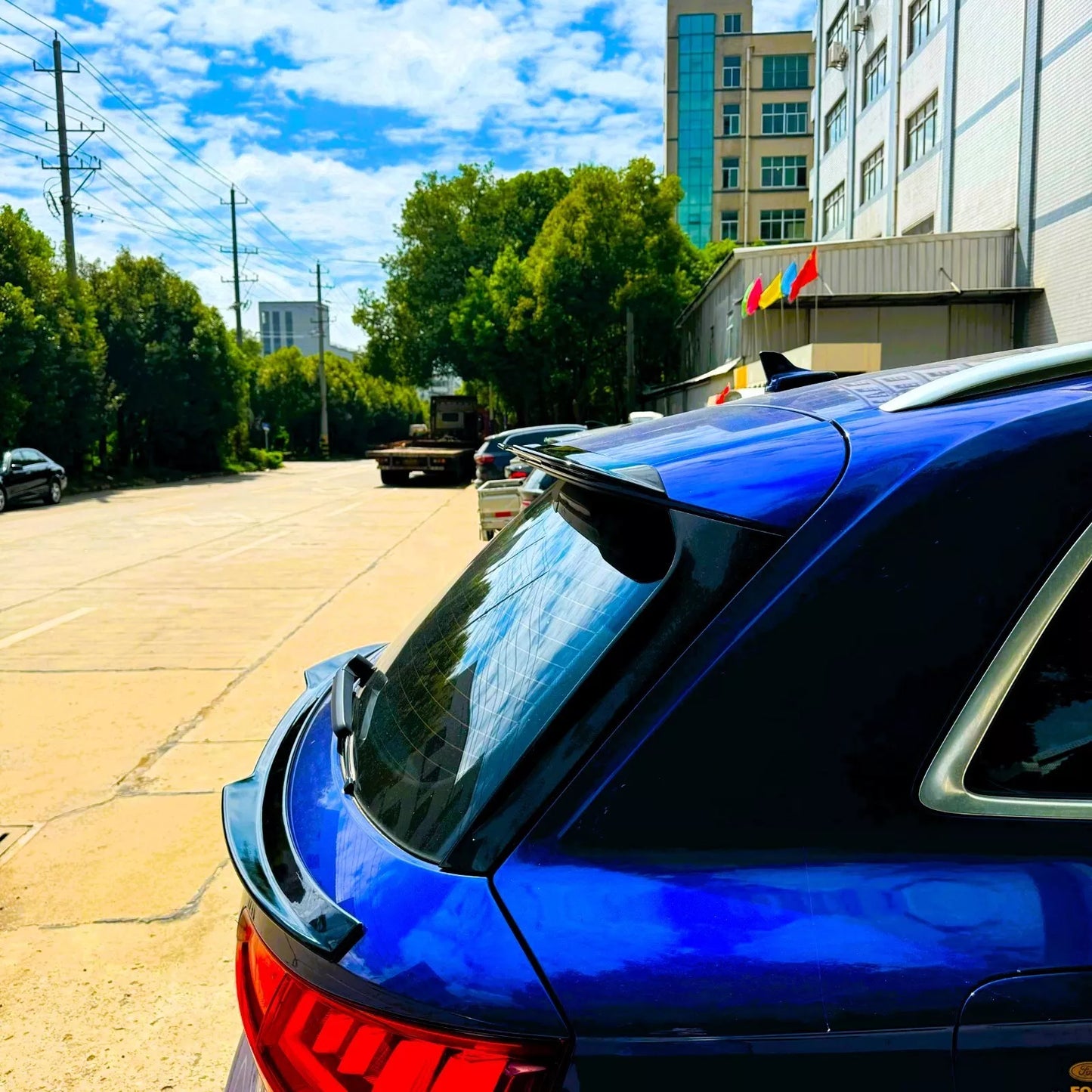 Audi Q5 SQ5 S Line Rear Mid Wing Spoiler 2017-2024 ABS Gloss Black