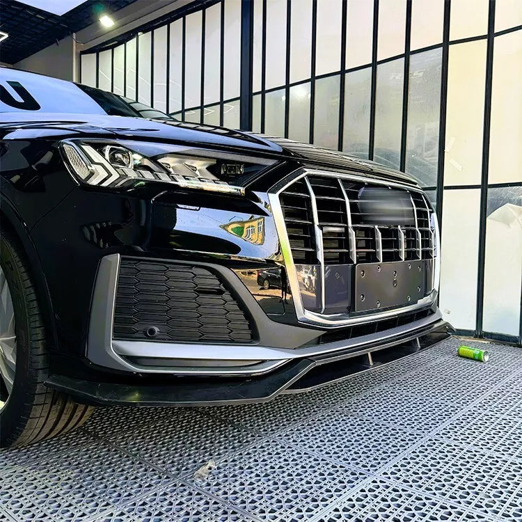 Audi Q7 S Line SQ7 Front Splitter Body Kit 2020-2024 ABS Gloss Black
