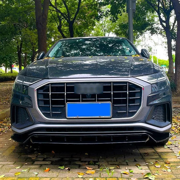 Audi Q8 SQ8 S Line Front Splitter Lip Kit 2018-2024 ABS Gloss Black