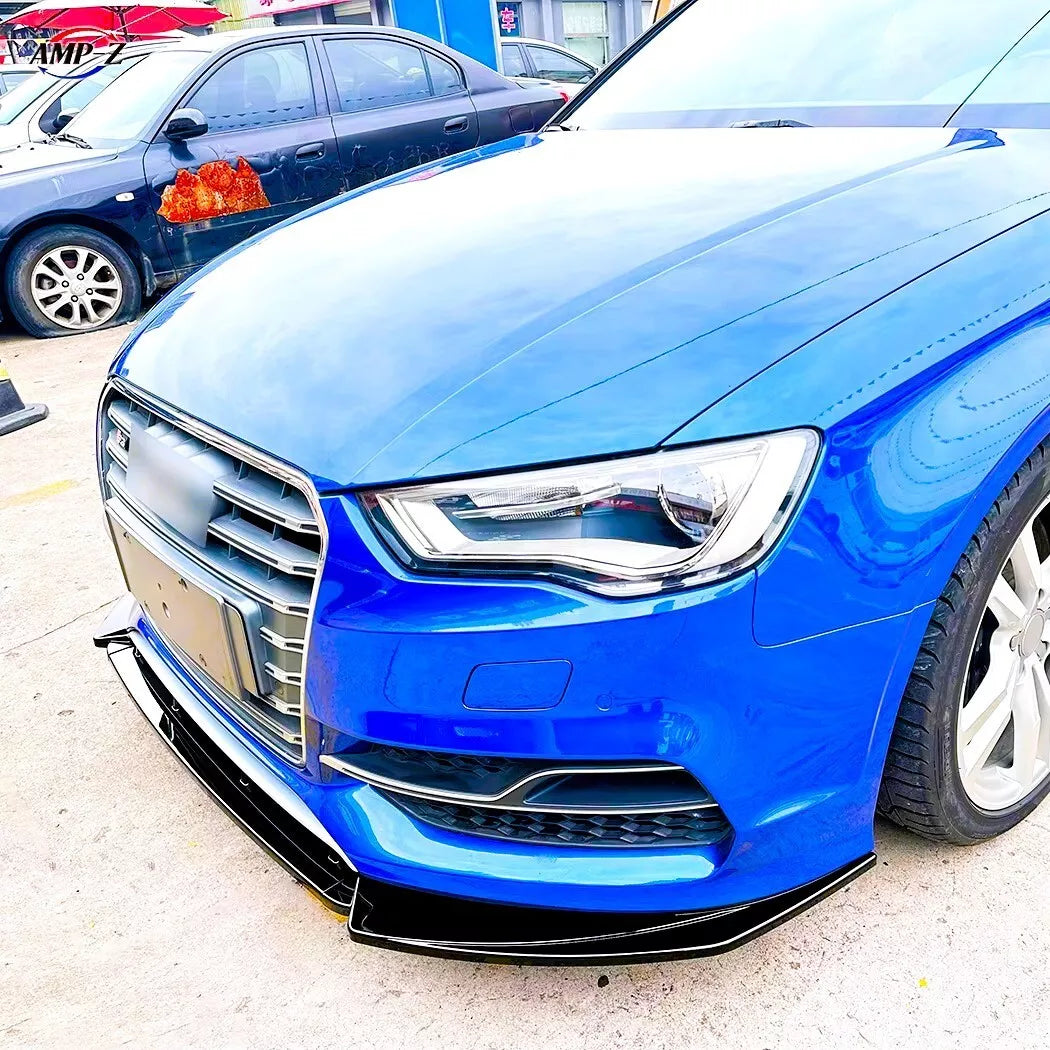 Audi A3 S3 8V Front Splitter Lip Body Kit 2014-2016 ABS Gloss Black