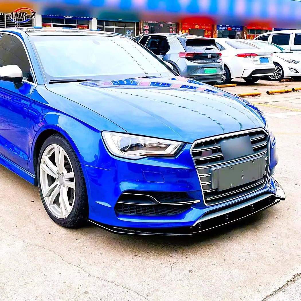 Audi A3 S3 8V Front Splitter Lip Body Kit 2014-2016 ABS Gloss Black