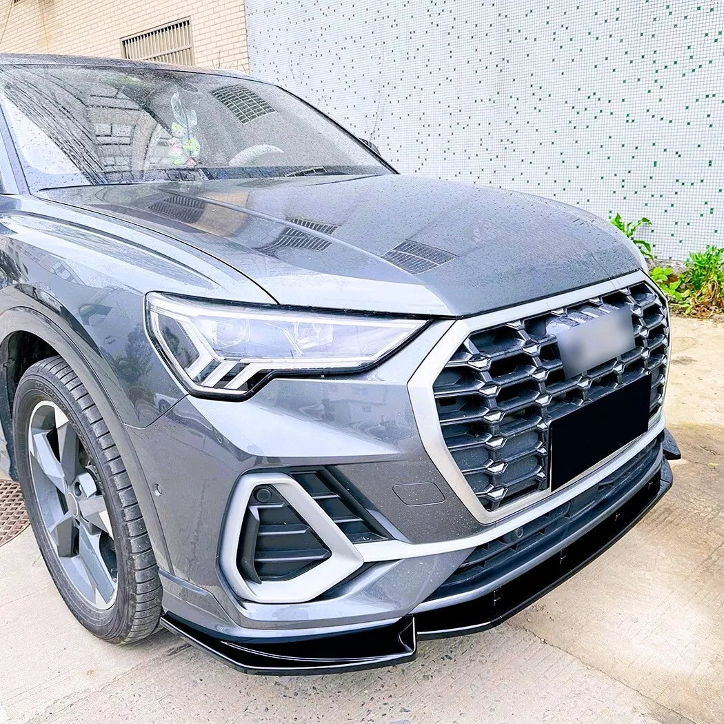 Audi Q3 SQ3 F3 Front Splitter Lip Kit 2018-2024 ABS Gloss Black