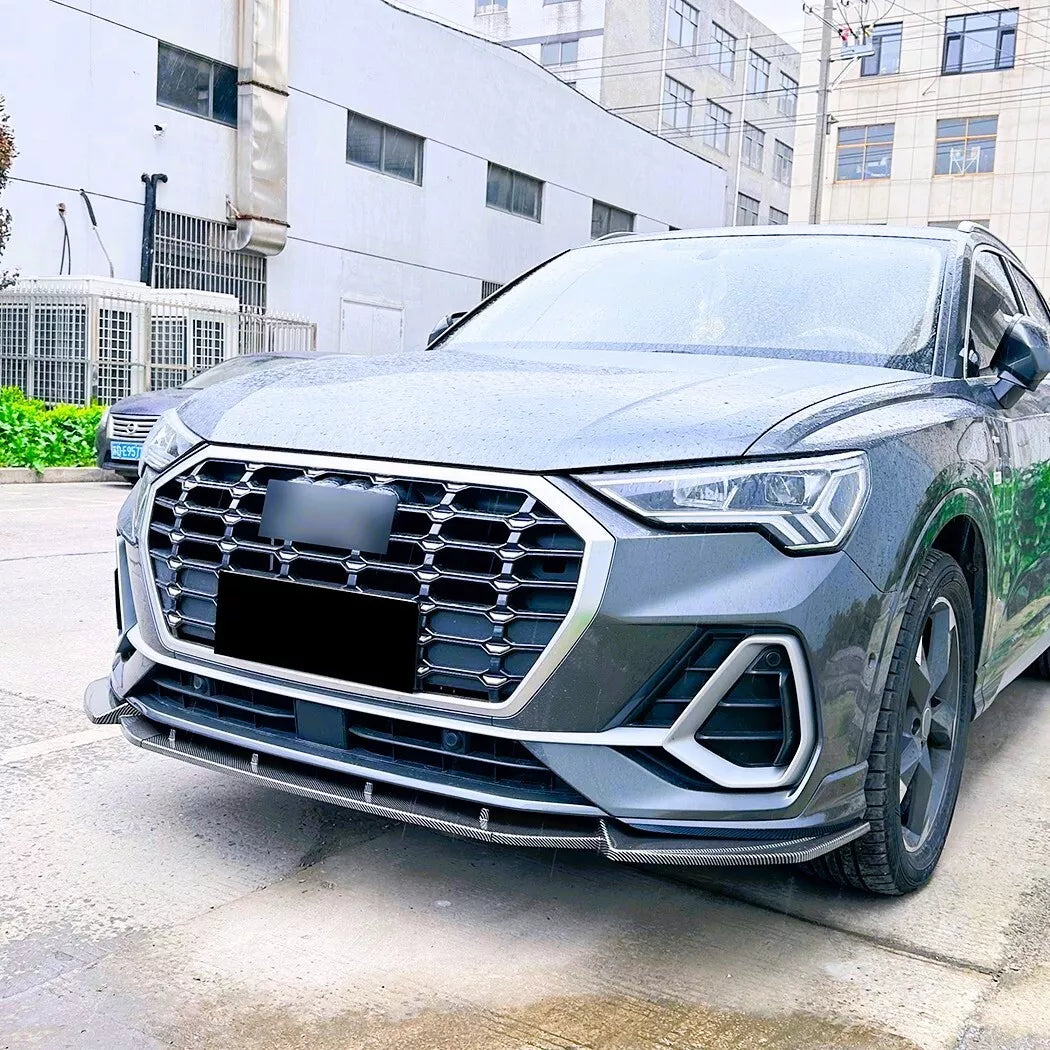 Audi Q3 SQ3 F3 Front Splitter Lip Kit 2018-2024 ABS Gloss Black