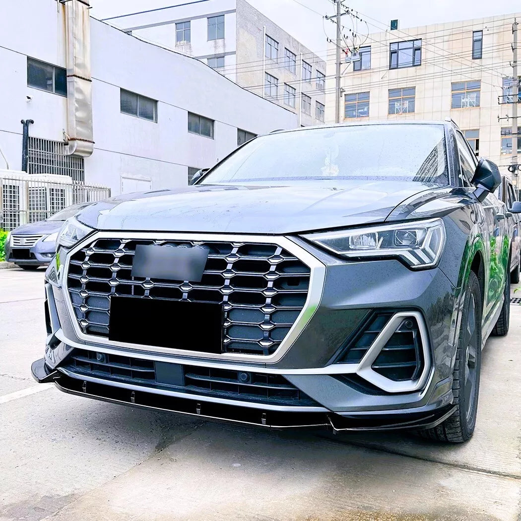 Audi Q3 SQ3 F3 Front Splitter Lip Kit 2018-2024 ABS Gloss Black
