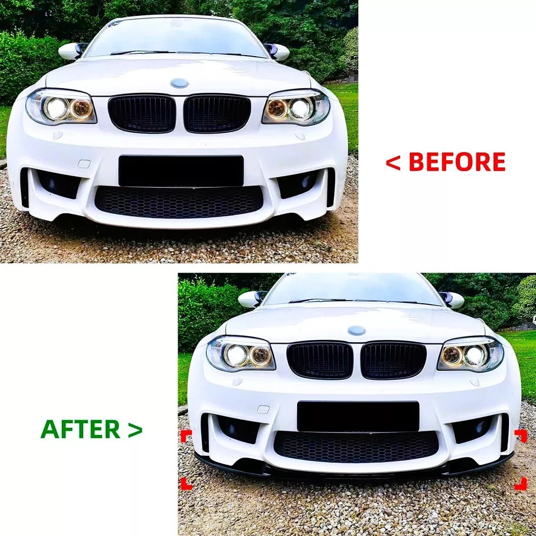 BMW 1M E82 Coupe Front Splitter M Perf Kit 2007-2013 ABS Gloss Black
