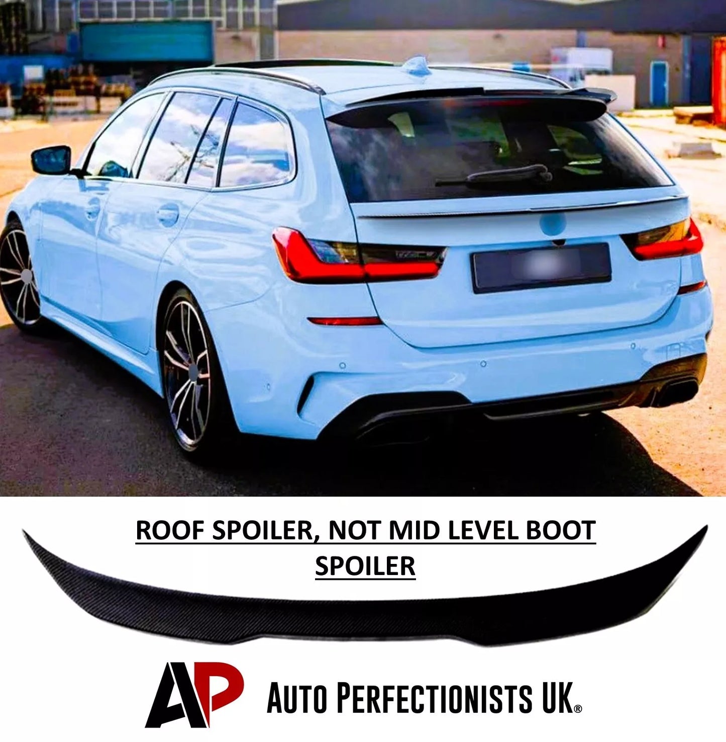 BMW 3 Series G21 Estate Rear Roof Spoiler Wing Kit ABS Gloss Black