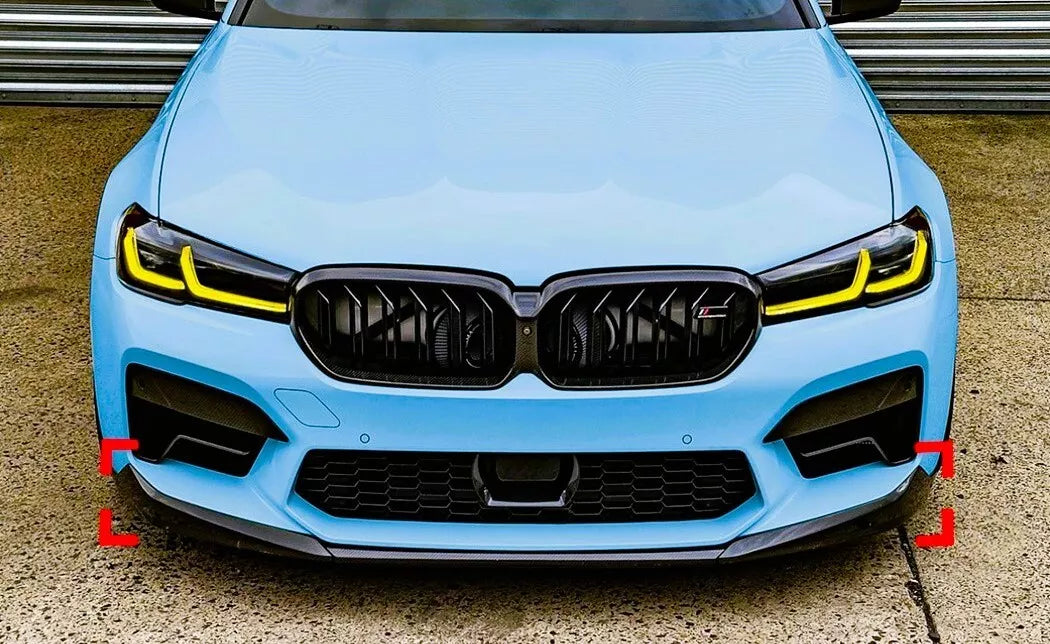 BMW M5 F90 LCI Front Splitter Wing Kit 2020-2024 ABS Gloss Black
