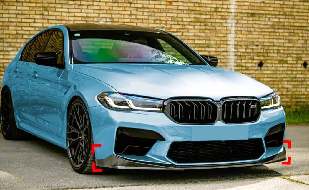 BMW M5 F90 LCI Front Splitter Wing Kit 2020-2024 ABS Gloss Black
