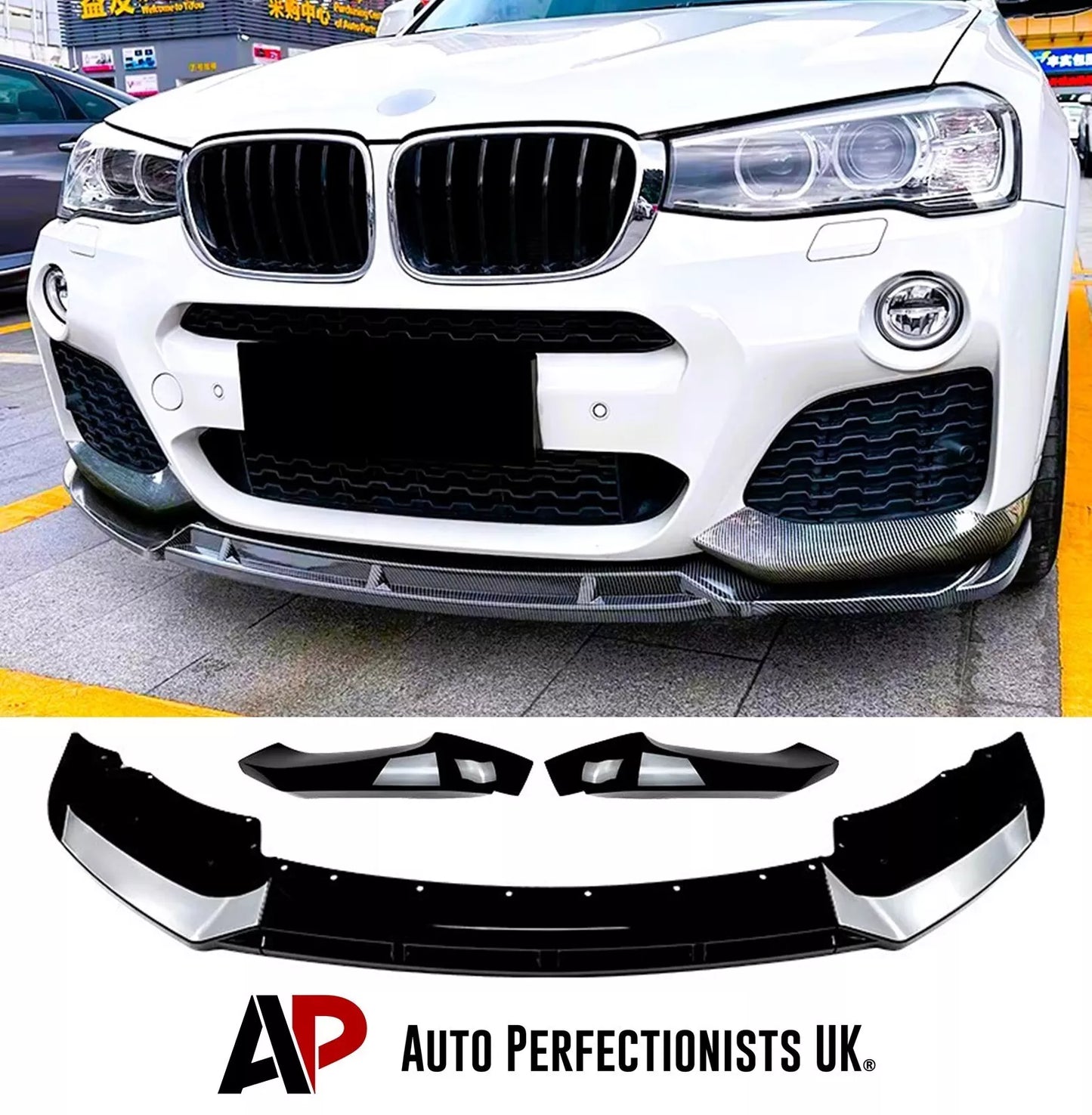 BMW X3 F25 Front Splitter M Sport Kit 2010-2017 ABS Gloss Black