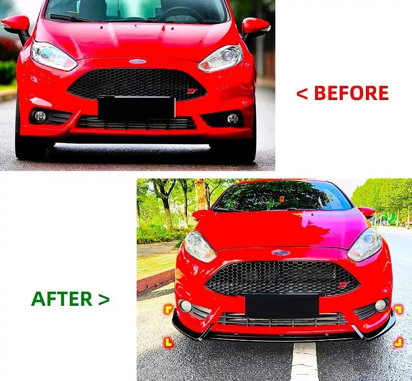 Ford Fiesta ST MK7 Front Splitter Wing Kit 2012-2017 ABS Gloss Black