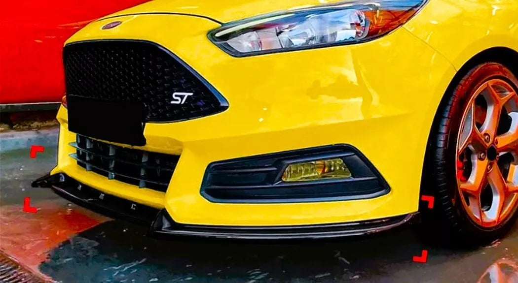 Ford Focus ST MK3.5 Front Splitter Wing Kit 2015-2018 ABS Gloss Black