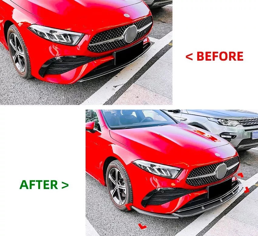 Mercedes A Class W177 AMG Front Splitter 2023-2024 ABS Gloss Black