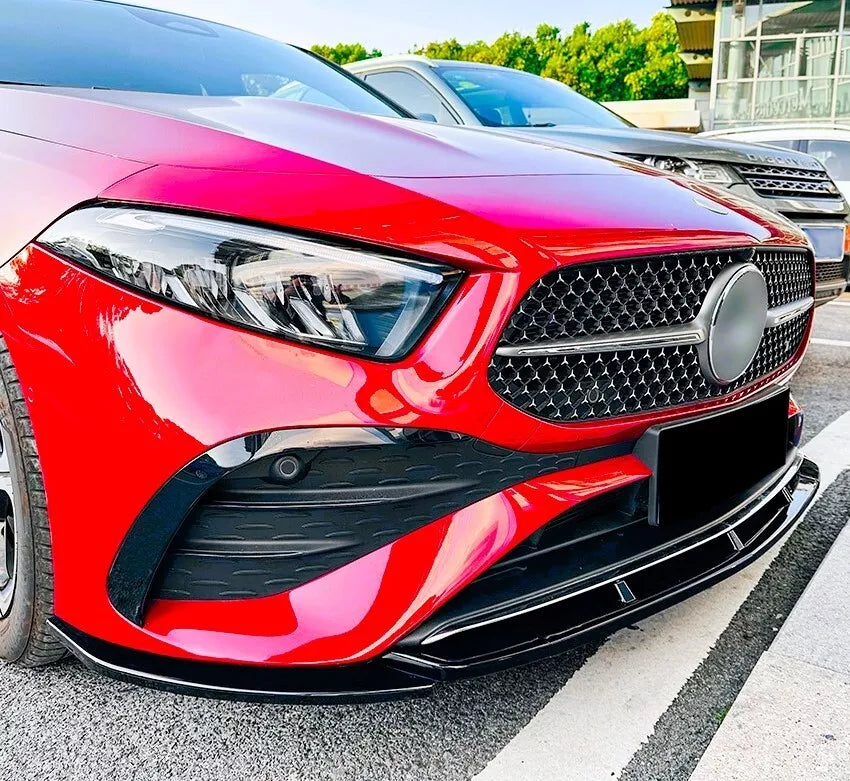 Mercedes A Class W177 AMG Front Splitter 2023-2024 ABS Gloss Black