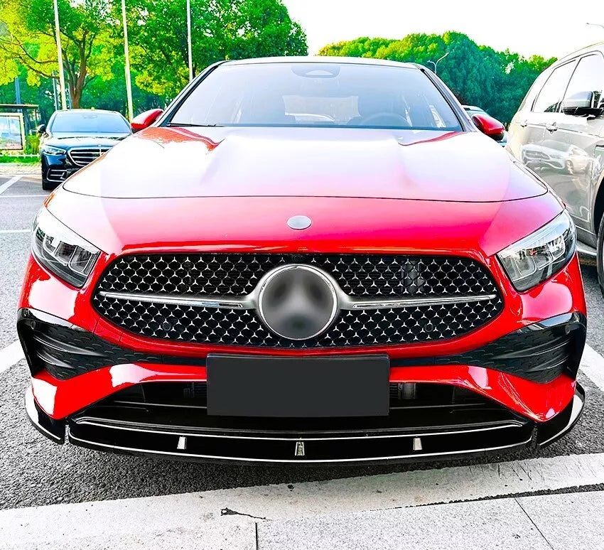 Mercedes A Class W177 AMG Front Splitter 2023-2024 ABS Gloss Black