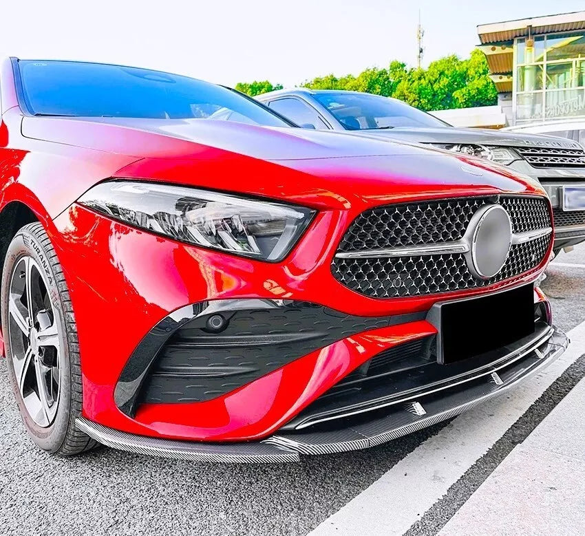 Mercedes A Class W177 AMG Front Splitter 2023-2024 ABS Gloss Black