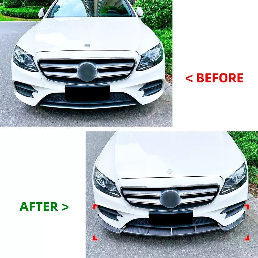 Mercedes E Class W213 AMG Front Splitter 16-20 Gloss Black