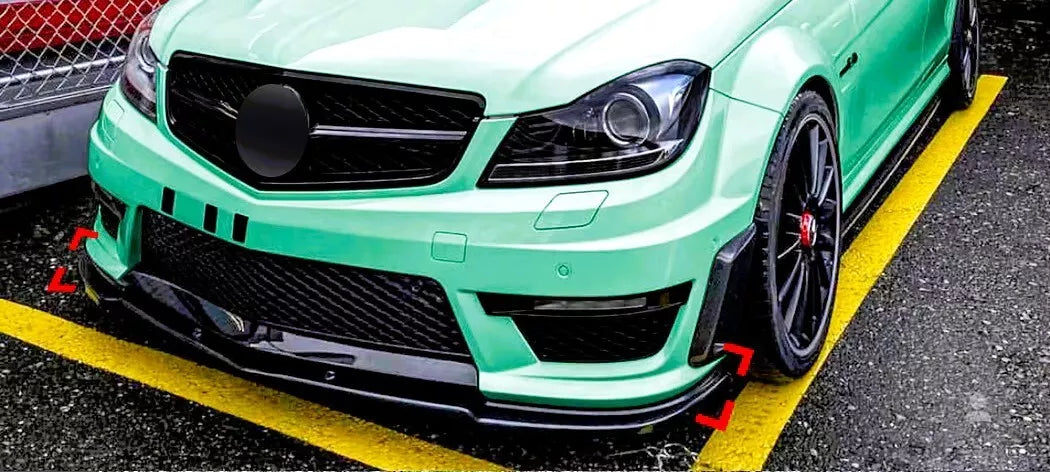 Mercedes C63 AMG W204 Facelift Front Splitter 11-14 ABS Gloss Black