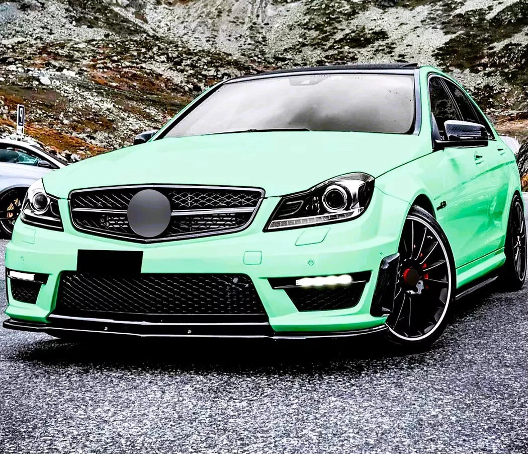 Mercedes C63 AMG W204 Facelift Front Splitter 11-14 ABS Gloss Black