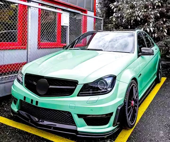 Mercedes C63 AMG W204 Facelift Front Splitter 11-14 ABS Gloss Black