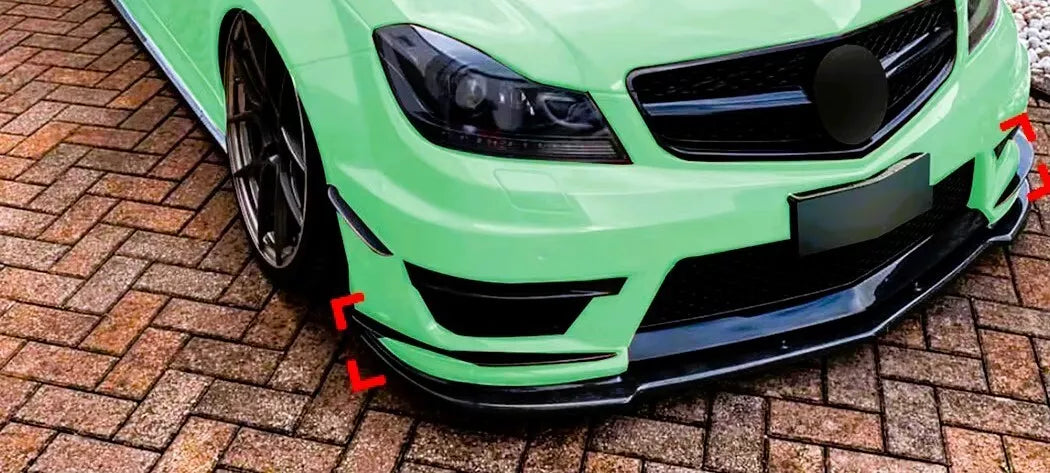 Mercedes C63 AMG W204 Facelift Front Splitter 11-14 ABS Gloss Black