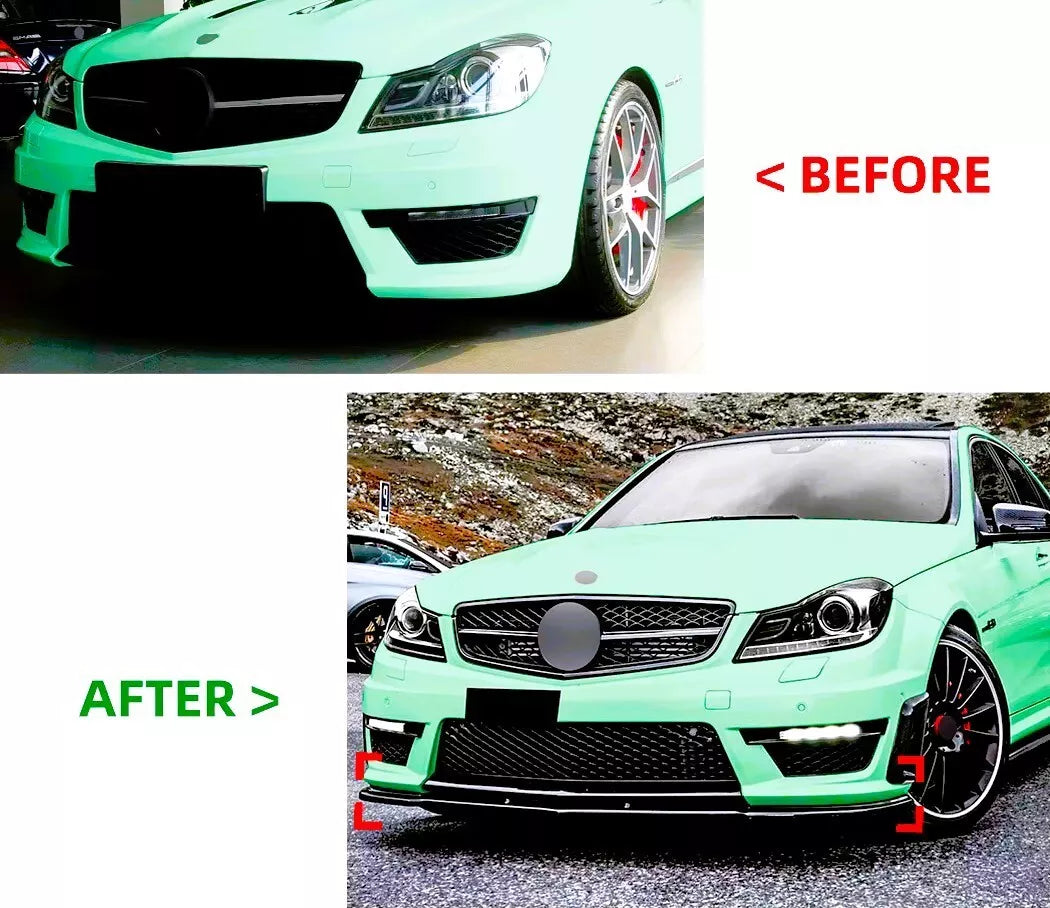 Mercedes C63 AMG W204 Facelift Front Splitter 11-14 ABS Gloss Black