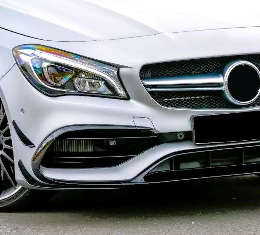 Mercedes CLA W117 AMG Front Splitter Fins 2016-2019 ABS Gloss Black