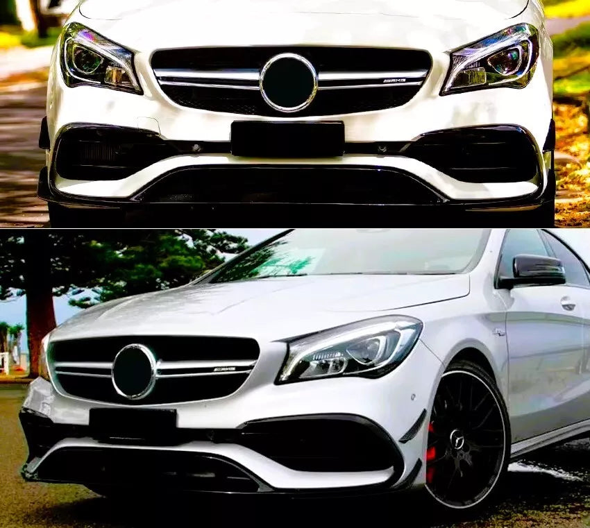 Mercedes CLA W117 AMG Front Splitter Fins 2016-2019 ABS Gloss Black