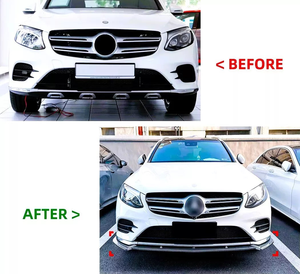 Mercedes GLC X253 C253 Front Splitter Kit 2015-2018 ABS Gloss Black