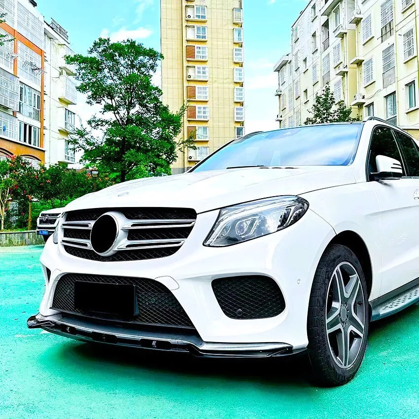 Mercedes GLE W166 C292 Front Splitter Kit 2015-2018 ABS Gloss Black
