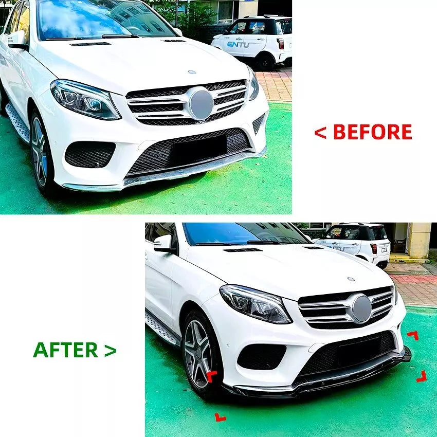 Mercedes GLE W166 C292 Front Splitter Kit 2015-2018 ABS Gloss Black