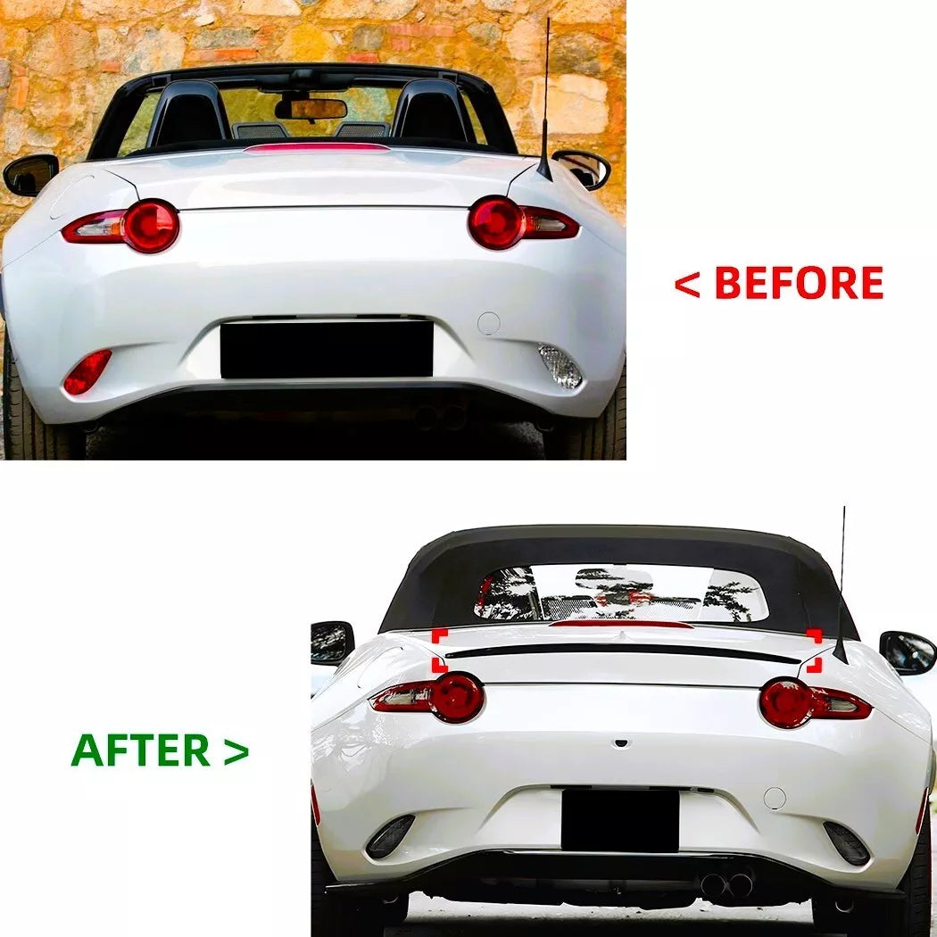 Mazda MX5 Rear Boot Spoiler Lip Wing Kit 2015-2024 ABS Gloss Black
