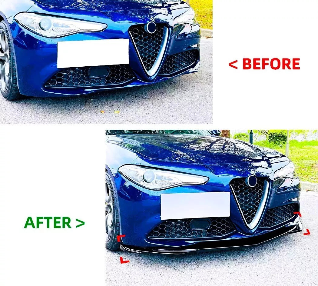 Alfa Romeo Giulia 952 Front Splitter 2015-2024 ABS Gloss Black