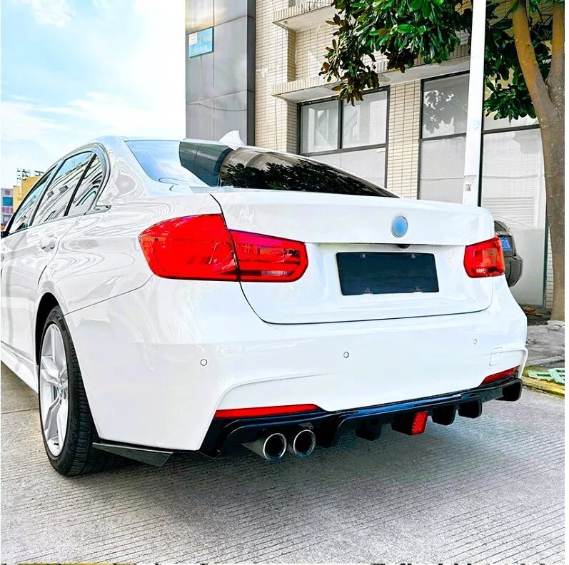 BMW 3 Series F30 F31 Rear Valance Diffuser Twin W/LED ABS Carbon Fibre