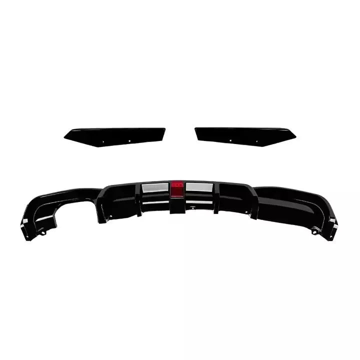 BMW 3 Series F30 F31 Rear Valance Diffuser Twin W/LED ABS Gloss Black