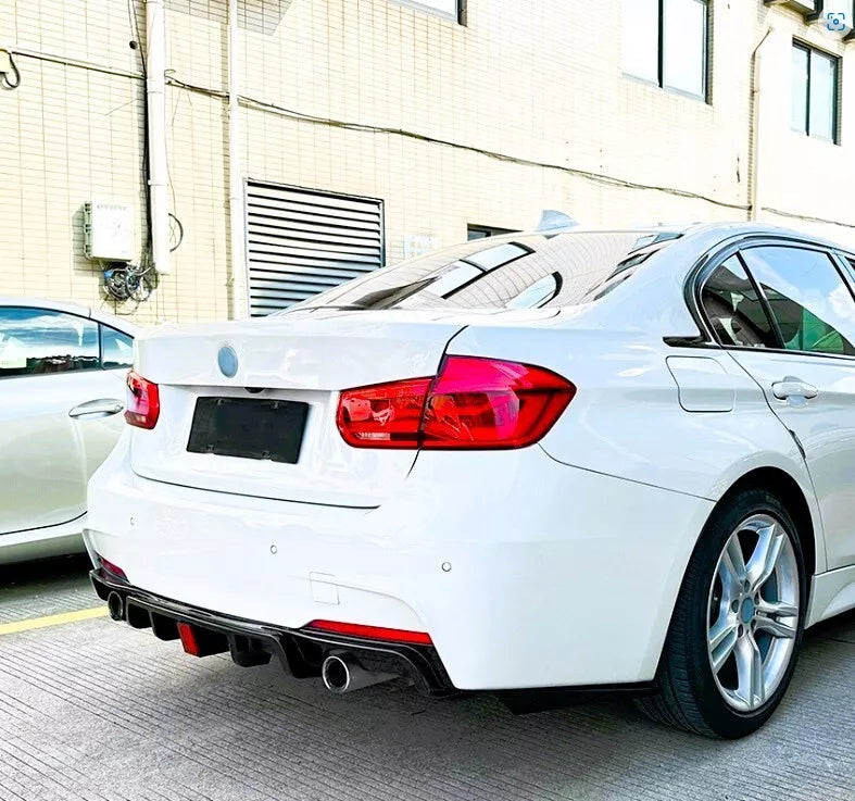 BMW 3 Series F30 F31 Rear Valance Diffuser Dual W/LED ABS Carbon Fibre