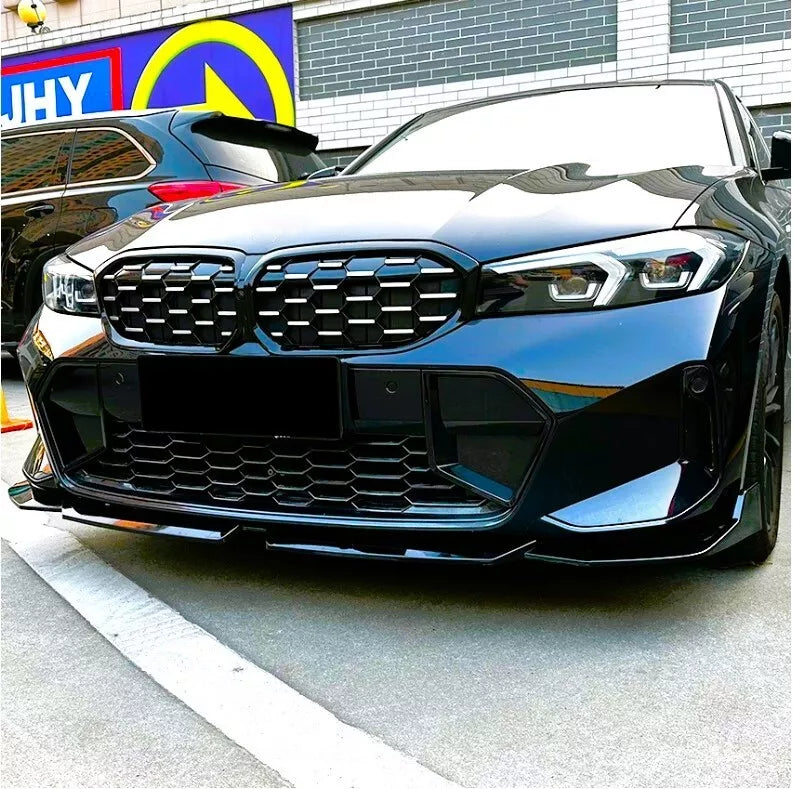 BMW 3 Series G20 G21 Front Splitter Spoiler 2022-2024 ABS Gloss Black