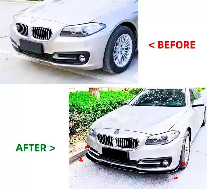 BMW 5 Series F10 F11 Front Splitter NON M Sport 15-17 ABS Gloss Black