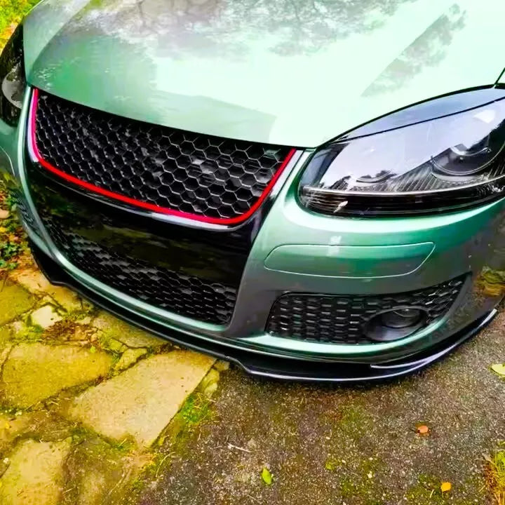 VW Golf MK5 GTI Front Splitter Spoiler 2003-2008 ABS Gloss Black