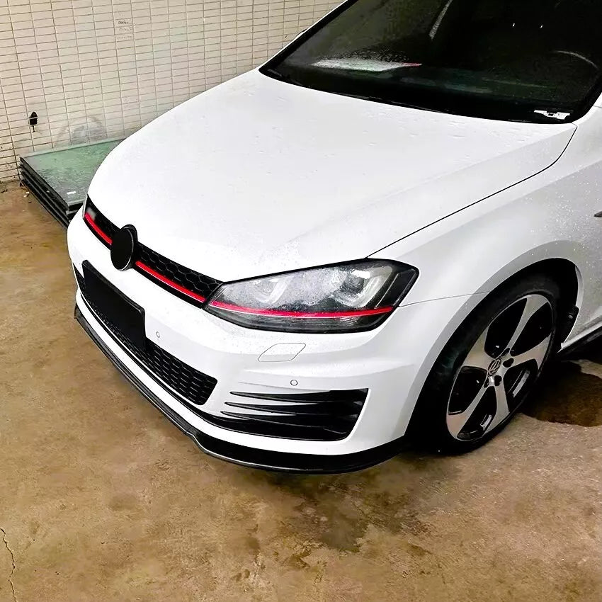 VW Golf MK7 MK7.5 Front Splitter Spoiler Lip Kit ABS Carbon Fibre
