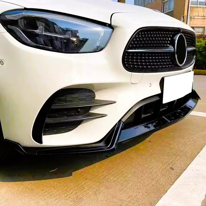 Mercedes E Class E43 E53 AMG Front Splitter Spoiler ABS Gloss Black