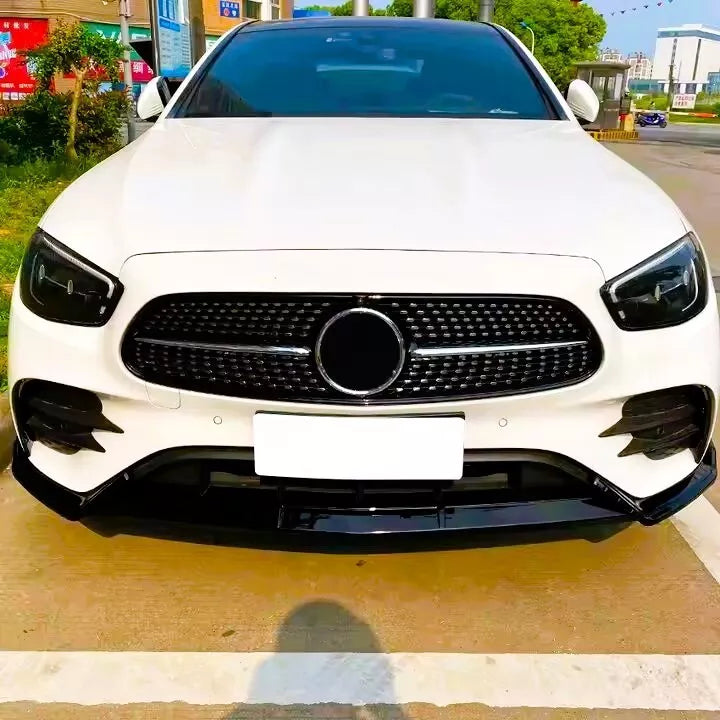 Mercedes E Class E43 E53 AMG Front Splitter Spoiler ABS Gloss Black