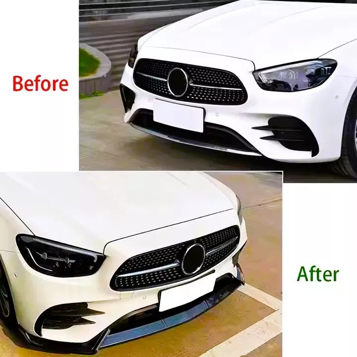 Mercedes E Class E43 E53 AMG Front Splitter Spoiler ABS Gloss Black