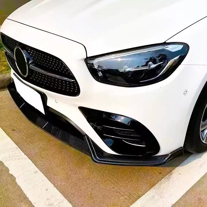 Mercedes E Class E43 E53 AMG Front Splitter Spoiler ABS Gloss Black