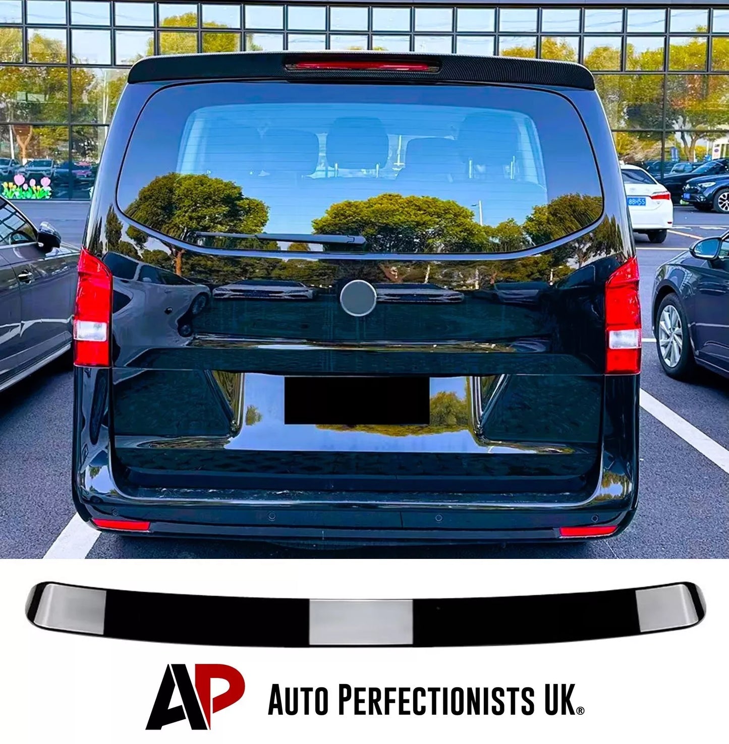 Mercedes V Class W447 Rear Roof Spoiler Wing 14-22 ABS Gloss Black