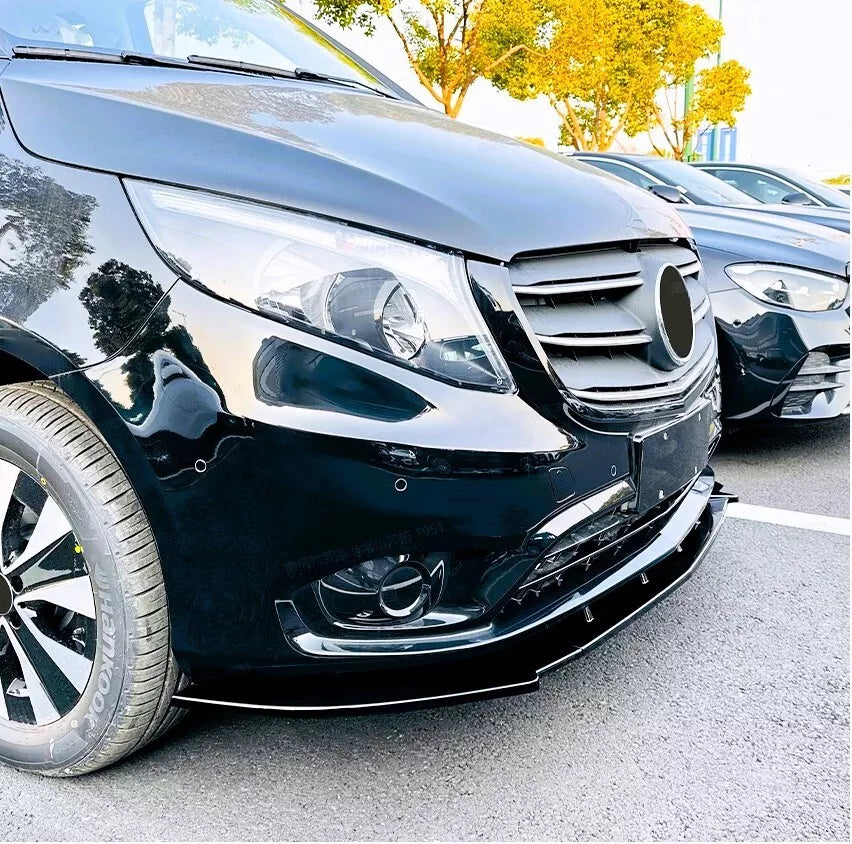 Mercedes V Class W447 Front Splitter Spoiler 14-22 ABS Gloss Black