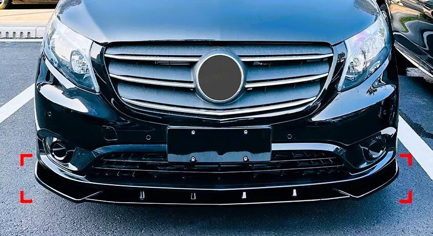 Mercedes V Class W447 Front Splitter Spoiler 14-22 ABS Gloss Black