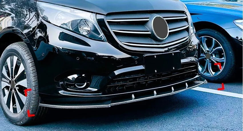 Mercedes V Class W447 Front Splitter Spoiler 14-22 ABS Gloss Black