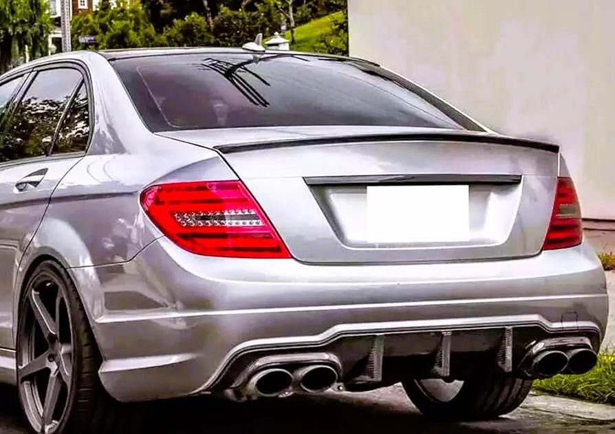 Mercedes C Class W204 Rear Boot Spoiler Wing Body Kit ABS Gloss Black
